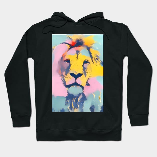 Lion Pop art remix inspired by Andy Warhol Hoodie by DSQuality Design